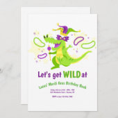 Mardi Gras Geburtstagspartei Einladung (Vorne/Hinten)