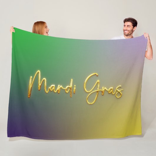 Mardi Gras Gelb, Lila, grün Fleecedecke (Beispiel)
