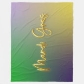 Mardi Gras Gelb, Lila, grün Fleecedecke (Vorderseite)