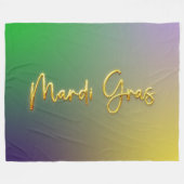 Mardi Gras Gelb, Lila, grün Fleecedecke (Vorderseite (Horizontal))