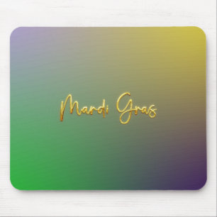 Mardi Gras Gelb, Lila, grün Mousepad