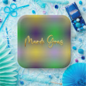 Mardi Gras Gelb, Lila, grün Pappteller (Party)
