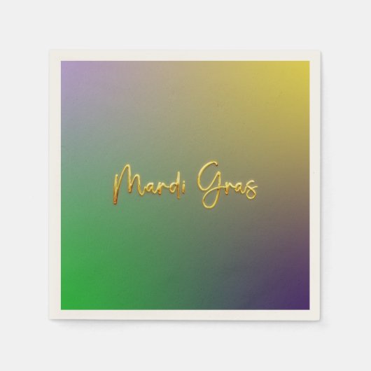 Mardi Gras Gelb, Lila, grün Serviette (Vorderseite)