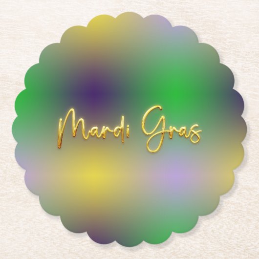 Mardi Gras Gelb, Lila, grün Untersetzer (Vorderseite)