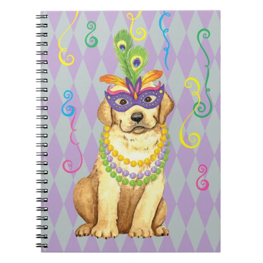 Mardi Gras Gelbe Labrador Notizblock (Vorderseite)