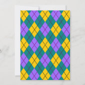 Mardi Gras Gelbe Lila Raute Einladung Hochzeit (Rückseite)