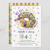 Mardi Gras Gender Reveal King Cake Einladung (Vorne/Hinten)