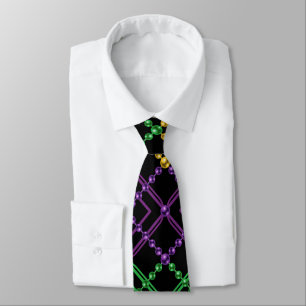 Mardi Gras Geometric Bead Strings Karneval Krawatte