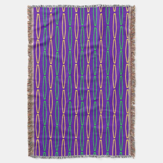 Mardi Gras Geometric Repeat Decke (Vorderseite Vertikal)