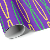 Mardi Gras Geometric Repeat Geschenkpapier (Rolleneckpunkt)