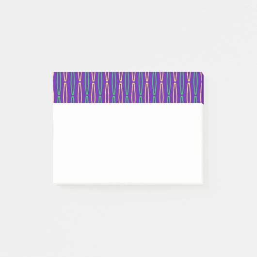 Mardi Gras Geometric Repeat Post-it Klebezettel (Vorderseite)