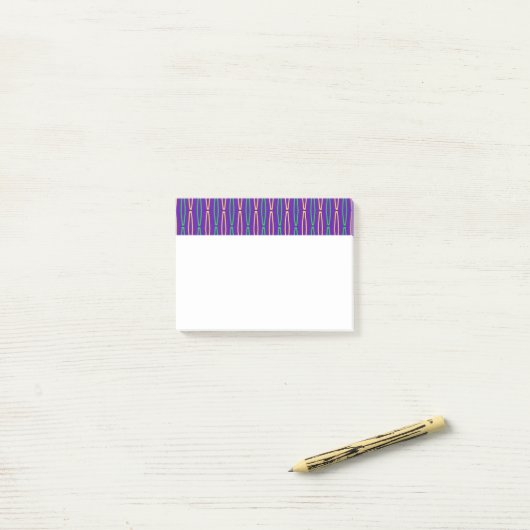 Mardi Gras Geometric Repeat Post-it Klebezettel (Auf Schreibtisch)