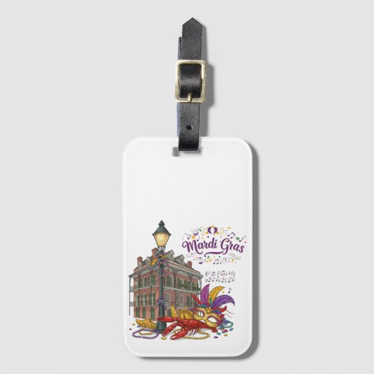 Mardi Gras Gepäckanhänger (Vorderseite Vertikal)