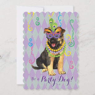 Mardi Gras German Shepherd Einladung