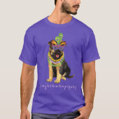 Mardi Gras German Shepherd T-Shirt (Vorderseite)