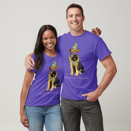 Mardi Gras German Shepherd T-Shirt (Unisex)