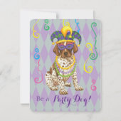 Mardi Gras German Shorthaired Pointer Einladung (Vorderseite)