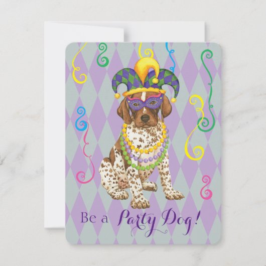 Mardi Gras German Shorthaired Pointer Einladung (Vorderseite)