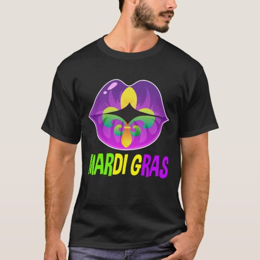 Mardi Gras Geschenk für Männer Frauen Kostüme Perl T-Shirt (Vorderseite)