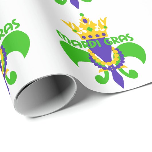 Mardi Gras Geschenkpapier (Rolleneckpunkt)
