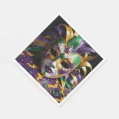 Mardi Gras-Gesichtsmaskenparty Serviette (Ecke)