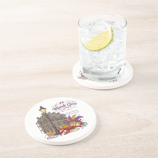 Mardi Gras Getränkeuntersetzer (Seite)