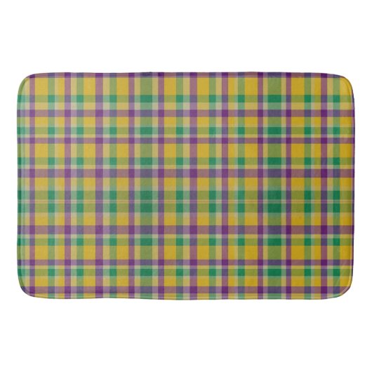 Mardi Gras Gingham gemustert Badematte (Vorderseite)