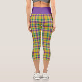 Mardi Gras Gingham gemustert Capri Leggings (Rückseite)