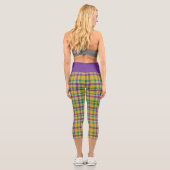 Mardi Gras Gingham gemustert Capri Leggings (Rückseite)