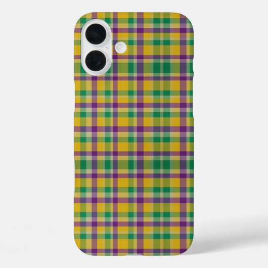 Mardi Gras Gingham gemustert Case-Mate iPhone Hülle (Rückseite)