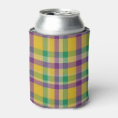 Mardi Gras Gingham gemustert Dosenkühler (Kanne Vorderseite)