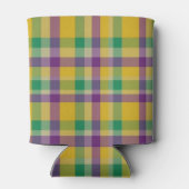 Mardi Gras Gingham gemustert Dosenkühler (Rückseite)