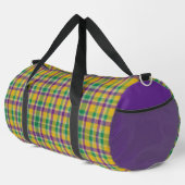 Mardi Gras Gingham gemustert Duffle Bag (Rechte Ecke)