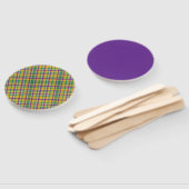 Mardi Gras Gingham gemustert Fächer (Non-assembled)