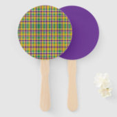 Mardi Gras Gingham gemustert Fächer (Vorne und Hinten)