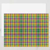 Mardi Gras Gingham gemustert Feiertagskarte (Vorne/Hinten)