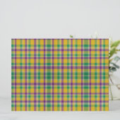 Mardi Gras Gingham gemustert Feiertagskarte (Stehend Vorderseite)