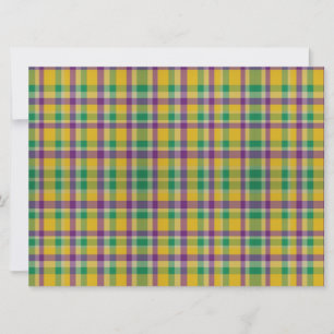 Mardi Gras Gingham gemustert Feiertagskarte