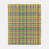 Mardi Gras Gingham gemustert Fleecedecke (Vorderseite)