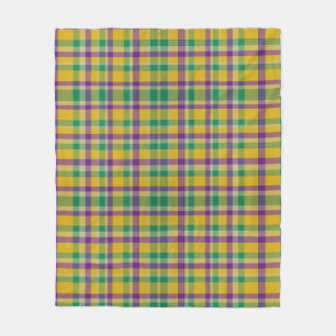 Mardi Gras Gingham gemustert Fleecedecke