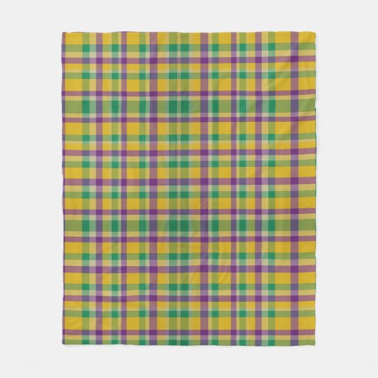 Mardi Gras Gingham gemustert Fleecedecke (Vorderseite)