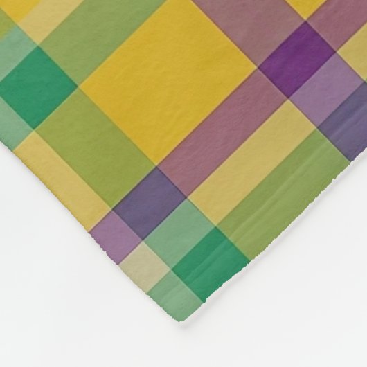 Mardi Gras Gingham gemustert Fleecedecke (Ecke)
