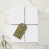 Mardi Gras Gingham gemustert Geschenkanhänger (Mit Garn)