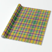 Mardi Gras Gingham gemustert Geschenkpapier (Ungerollt)