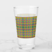 Mardi Gras Gingham gemustert Glas (Rückseite)