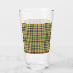 Mardi Gras Gingham gemustert Glas