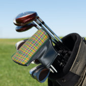 Mardi Gras Gingham gemustert Golf Headcover (In Situ)