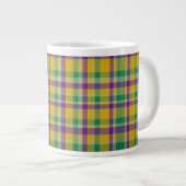 Mardi Gras Gingham gemustert Jumbo-Tasse (Vorderseite Rechts)