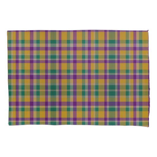 Mardi Gras Gingham gemustert Kissenbezug (Vorderseite)