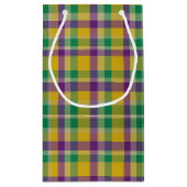 Mardi Gras Gingham gemustert Kleine Geschenktüte (Rückseite)